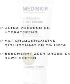 Mediskin Softening Foot Cream - Voetencreme - Voor (Extreem) Droge Voeten - Vermindert Huidirritaties/Roodheid/Jeuk - Rijk Aan Ureum -Lichaamsverzorging Winkel 1009x1200