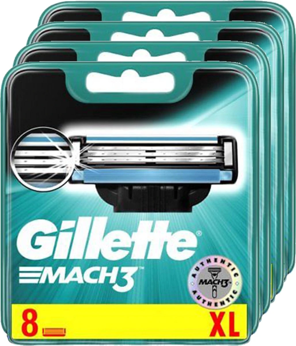Gillette® Gillette Mach3 - 32 Stuks - Scheermesjes 6 Gillette® Gillette Mach3 - 32 Stuks - Scheermesjes - Afbeelding 4