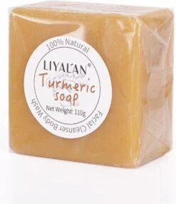 LIYALAN | Turmeric Soap | Kurkuma Zeep | 100% Natuurlijk | Gezichtsreiniging | Lichaamsreiniging | Body Wash | Handzeep | Douchezeep