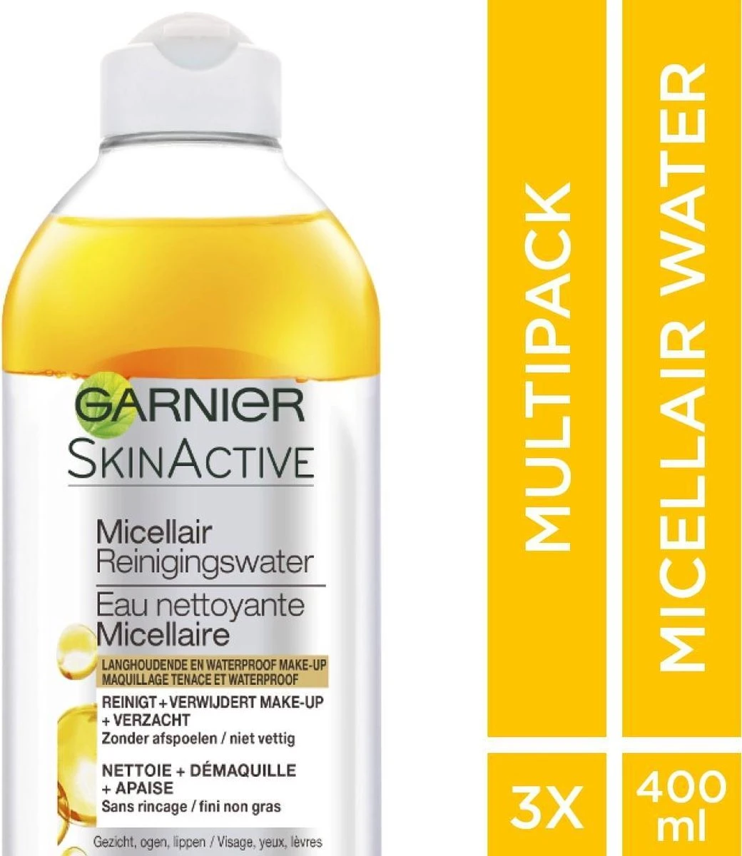 Garnier SkinActive Micellair Reinigingswater - 3 X 400 Ml - Voordeelverpakking 6 Garnier SkinActive Micellair Reinigingswater - 3 X 400 Ml - Voordeelverpakking - Afbeelding 4