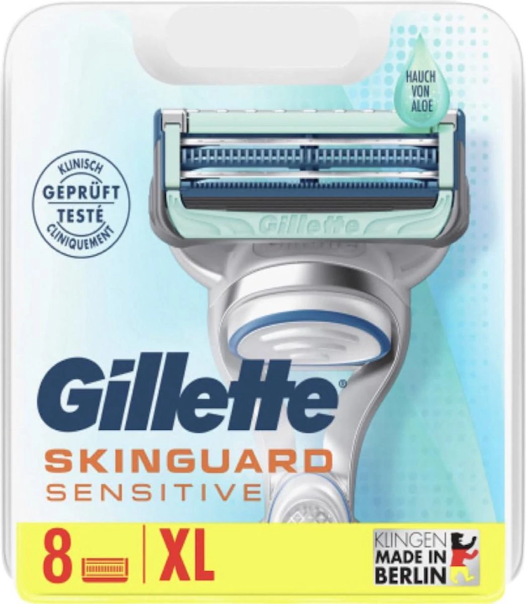 Gillette® Gillette Skinguard Sensitive Scheermesjes Aloë Vera Voor Mannen - 8 Navulmesjes - XL Verpakking 3 Gillette® Gillette Skinguard Sensitive Scheermesjes Aloë Vera Voor Mannen - 8 Navulmesjes - XL Verpakking