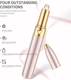 Draagbare Wenkbrauw Epilator - Haar Remover Pen - USB Trimmer -Lichaamsverzorging Winkel 1058x1200 2
