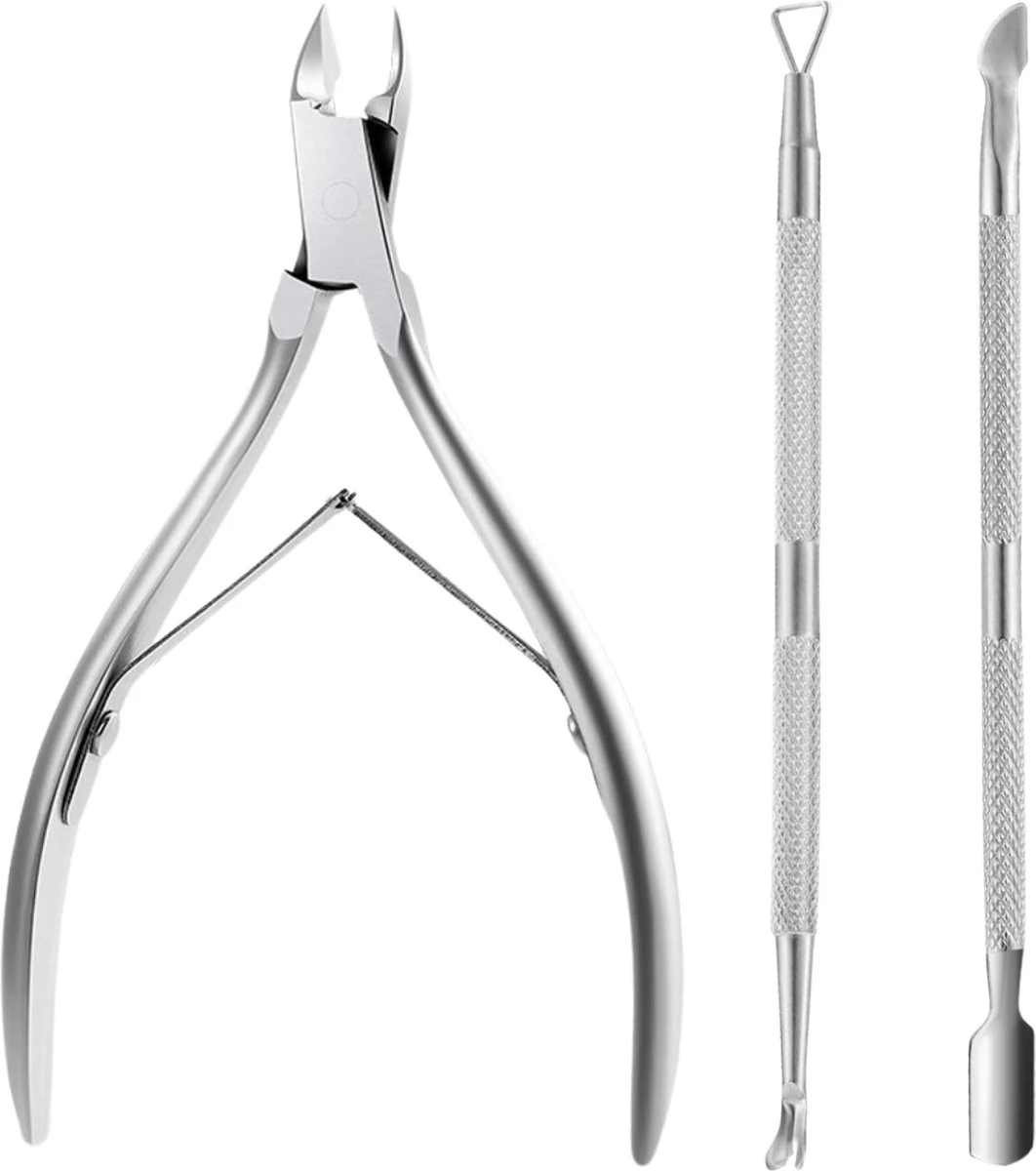 3 Delige Nagelriem Knipper Set - Cuticle Pusher Duwer Verwijderaar Trimmer Mesje - Bokkenpootje Nagels 3 3 Delige Nagelriem Knipper Set - Cuticle Pusher Duwer Verwijderaar Trimmer Mesje - Bokkenpootje Nagels