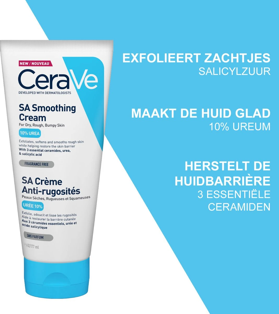 CeraVe - SA Smoothing Cream - Bodycrème - Droge En Ruwe Huid - 177ml 4 CeraVe - SA Smoothing Cream - Bodycrème - Droge En Ruwe Huid - 177ml - Afbeelding 2