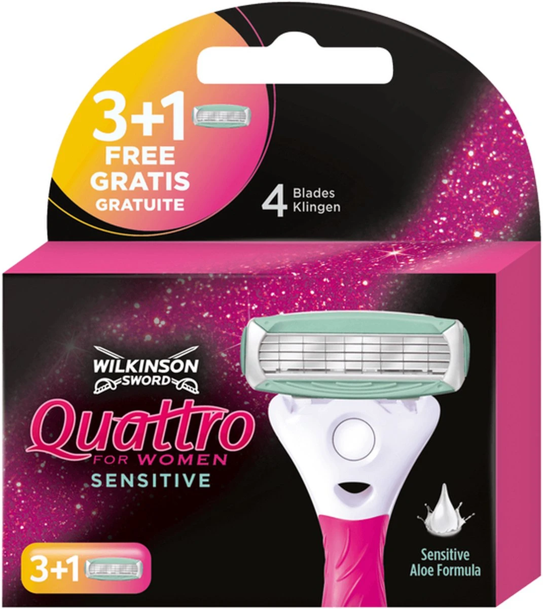 Wilkinson Woman Scheermesjes Quattro Sensitive 4 Stuks 11 Wilkinson Woman Scheermesjes Quattro Sensitive 4 Stuks - Afbeelding 9