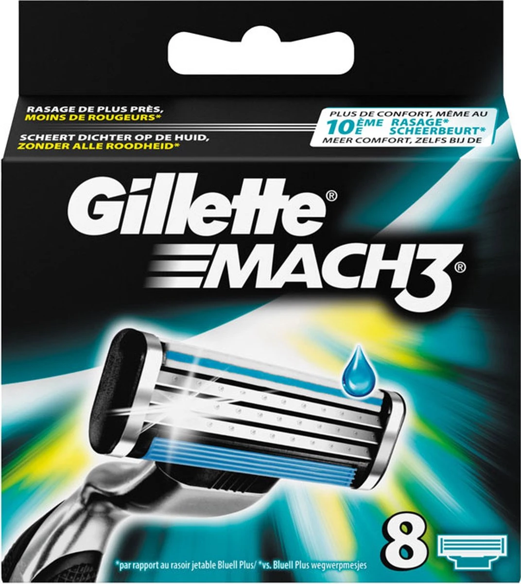 Gillette® Gillette Mach3 - 8 Stuks - Scheermesjes 5 Gillette® Gillette Mach3 - 8 Stuks - Scheermesjes - Afbeelding 3