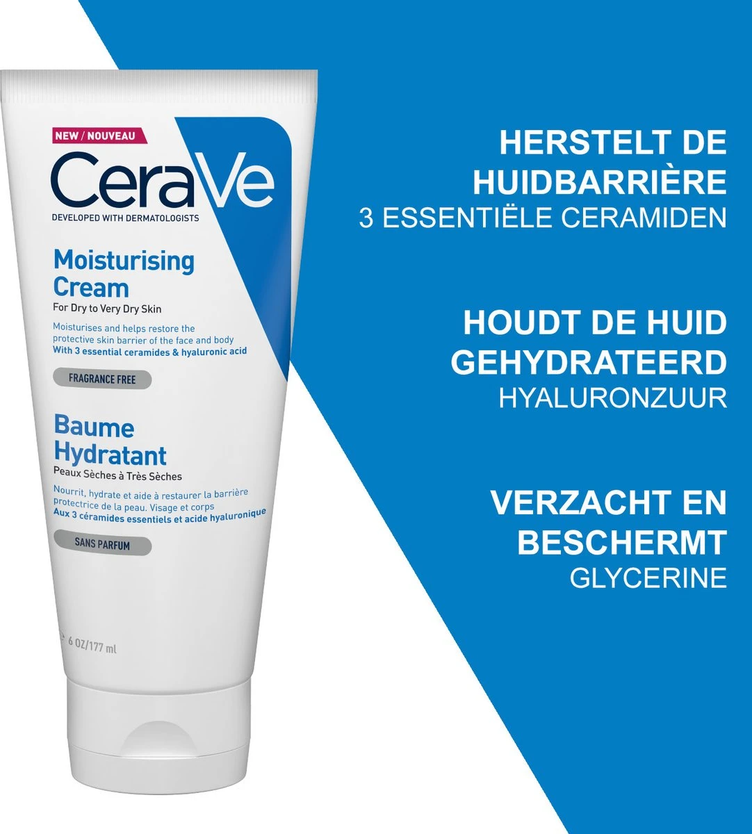 CeraVe - Moisturizing Cream - Bodycrème - Droge Tot Zeer Droge Huid - 177 Ml 4 CeraVe - Moisturizing Cream - Bodycrème - Droge Tot Zeer Droge Huid - 177 Ml - Afbeelding 2