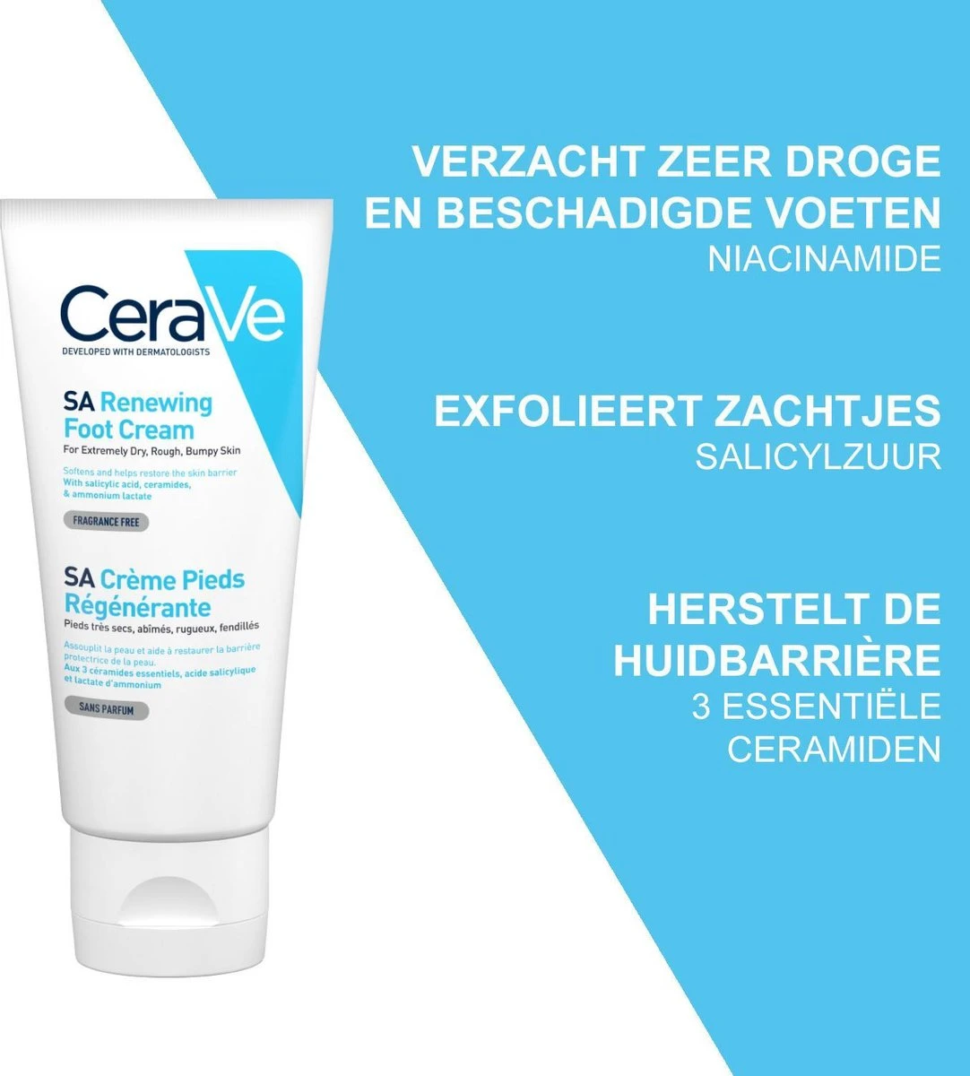 CeraVe - SA Renewing Foot Cream - Voetcrème - Droge En Ruwe Voeten - 88 Ml 4 CeraVe - SA Renewing Foot Cream - Voetcrème - Droge En Ruwe Voeten - 88 Ml - Afbeelding 2