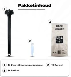 JUST23 Back Shaver - Rug Scheermes - Rughaar Verwijderaar - Rug Scheren - Inklapbaar - Incl. Schoonmaak Borstel 16 JUST23 Back Shaver - Rug Scheermes - Rughaar Verwijderaar - Rug Scheren - Inklapbaar - Incl. Schoonmaak Borstel -Lichaamsverzorging Winkel 1102x1200 6