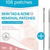 Acne Patches (108x) Met Blackhead Remover Set - Puisten Pleister - Puisten Verwijderaar - 108 Pleisters In 2 Formaten - Mee Eters Verwijderen - Pimple Patch Voor Acneverzorging Met Comedonenlepel Set - Acne Stickers