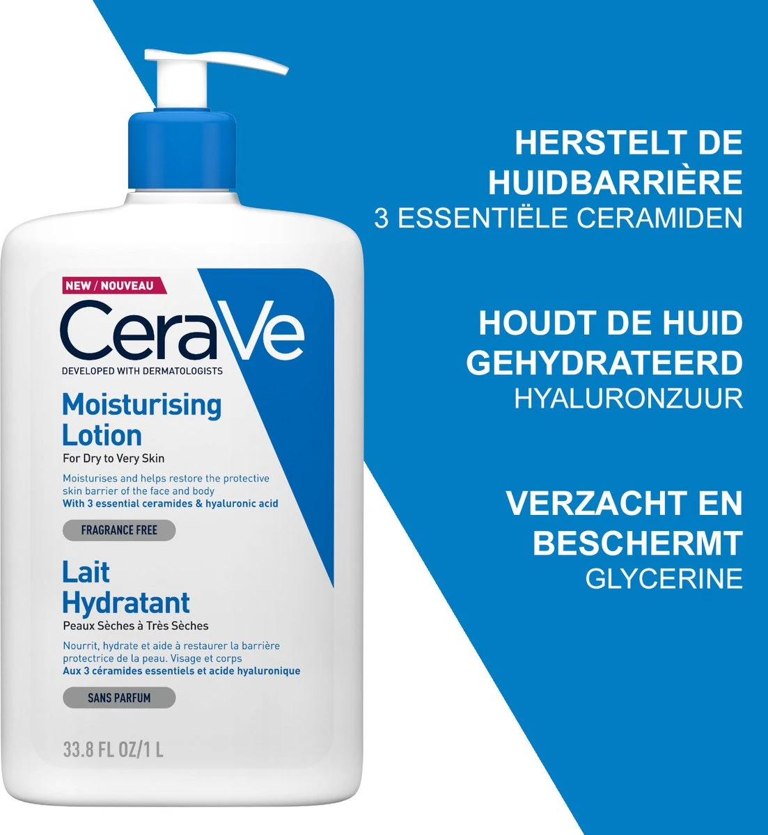 CeraVe - Moisturizing Lotion - Bodylotion - Droge Tot Zeer Droge Huid - 1000 Ml 4 CeraVe - Moisturizing Lotion - Bodylotion - Droge Tot Zeer Droge Huid - 1000 Ml - Afbeelding 2