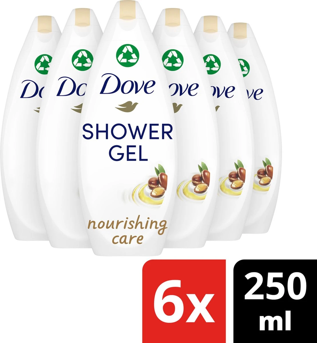 Dove Nourishing Care Douchegel - 6 X 250 Ml - Voordeelverpakking 3 Dove Nourishing Care Douchegel - 6 X 250 Ml - Voordeelverpakking