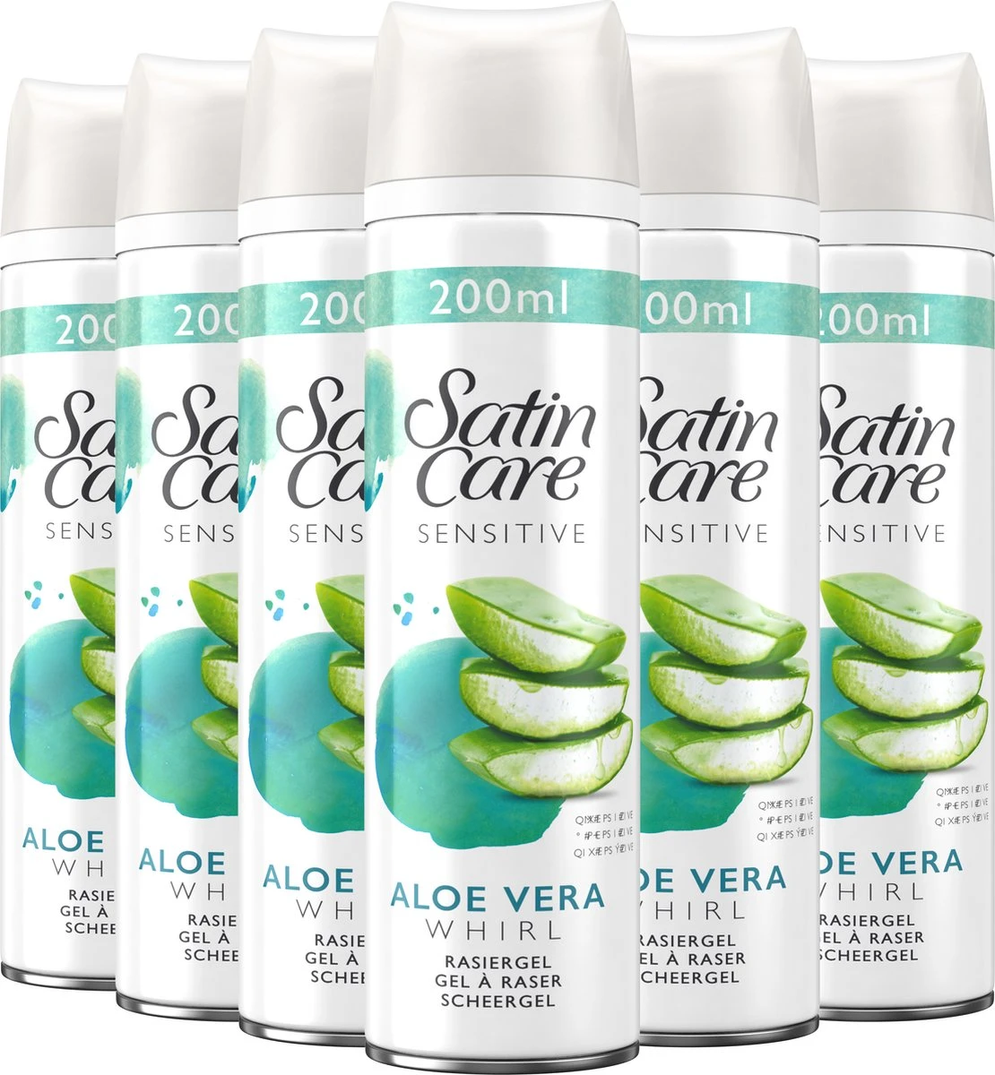 Gillette Venus Satin Care Gevoelige Huid Scheergel Vrouwen - 6x200ml Voordeelverpakking 3 Gillette Venus Satin Care Gevoelige Huid Scheergel Vrouwen - 6x200ml Voordeelverpakking