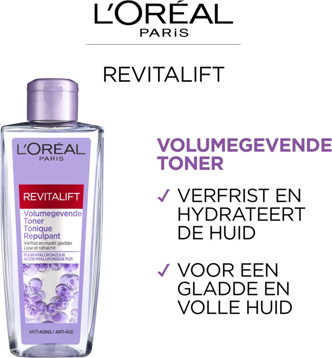 L'Oréal Paris Revitalift Volumegevende Toner - Gezichtsreiniger Met Hyaluronzuur - 200 Ml 7 L'Oréal Paris Revitalift Volumegevende Toner - Gezichtsreiniger Met Hyaluronzuur - 200 Ml - Afbeelding 5