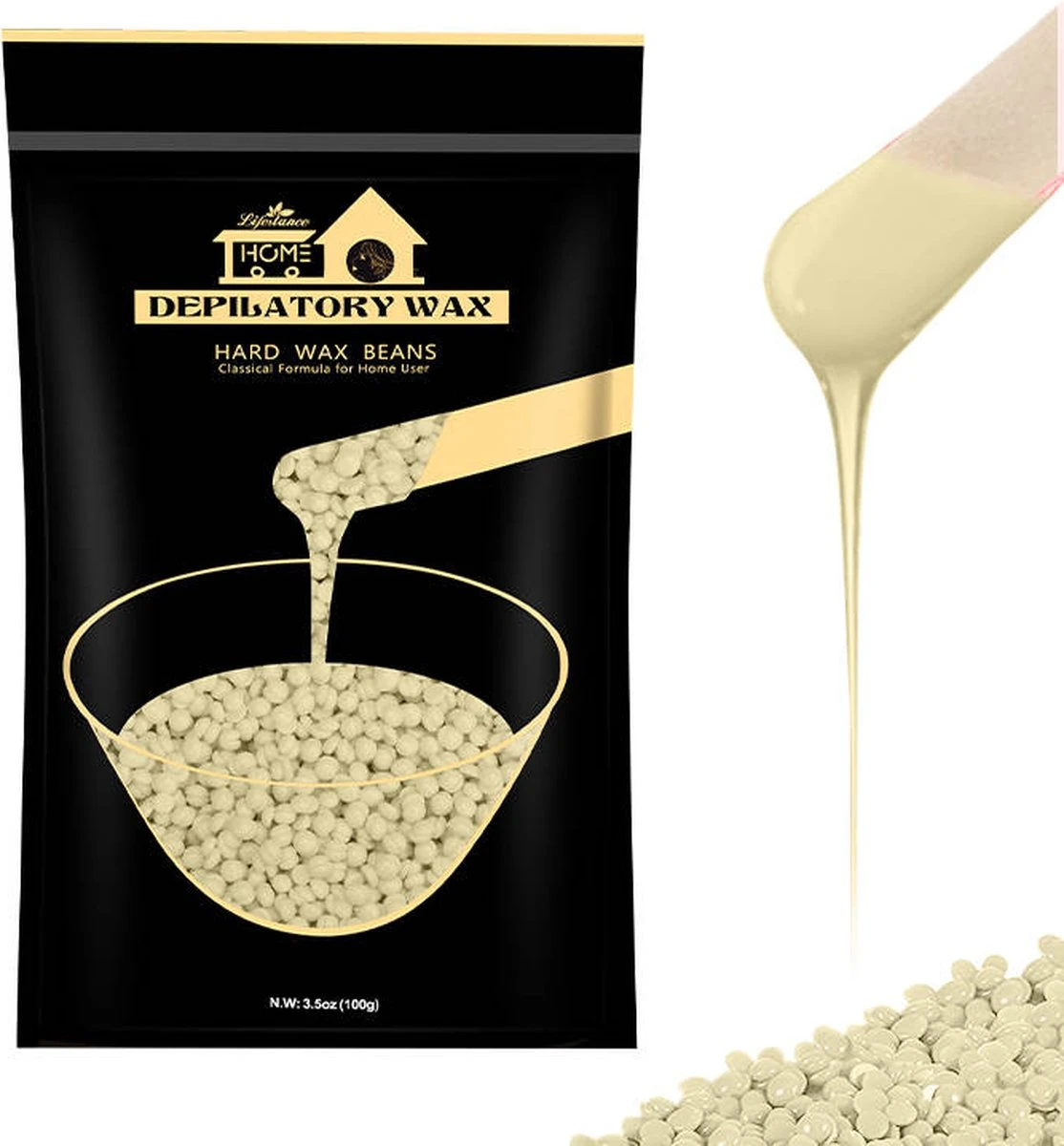 Lifestance Wax Beans - Cream - Parels - Wax Bonen - Ontharen - Harsen - Waxen - Moederdag Cadeautje - 100 Gram 3 Lifestance Wax Beans - Cream - Parels - Wax Bonen - Ontharen - Harsen - Waxen - Moederdag Cadeautje - 100 Gram