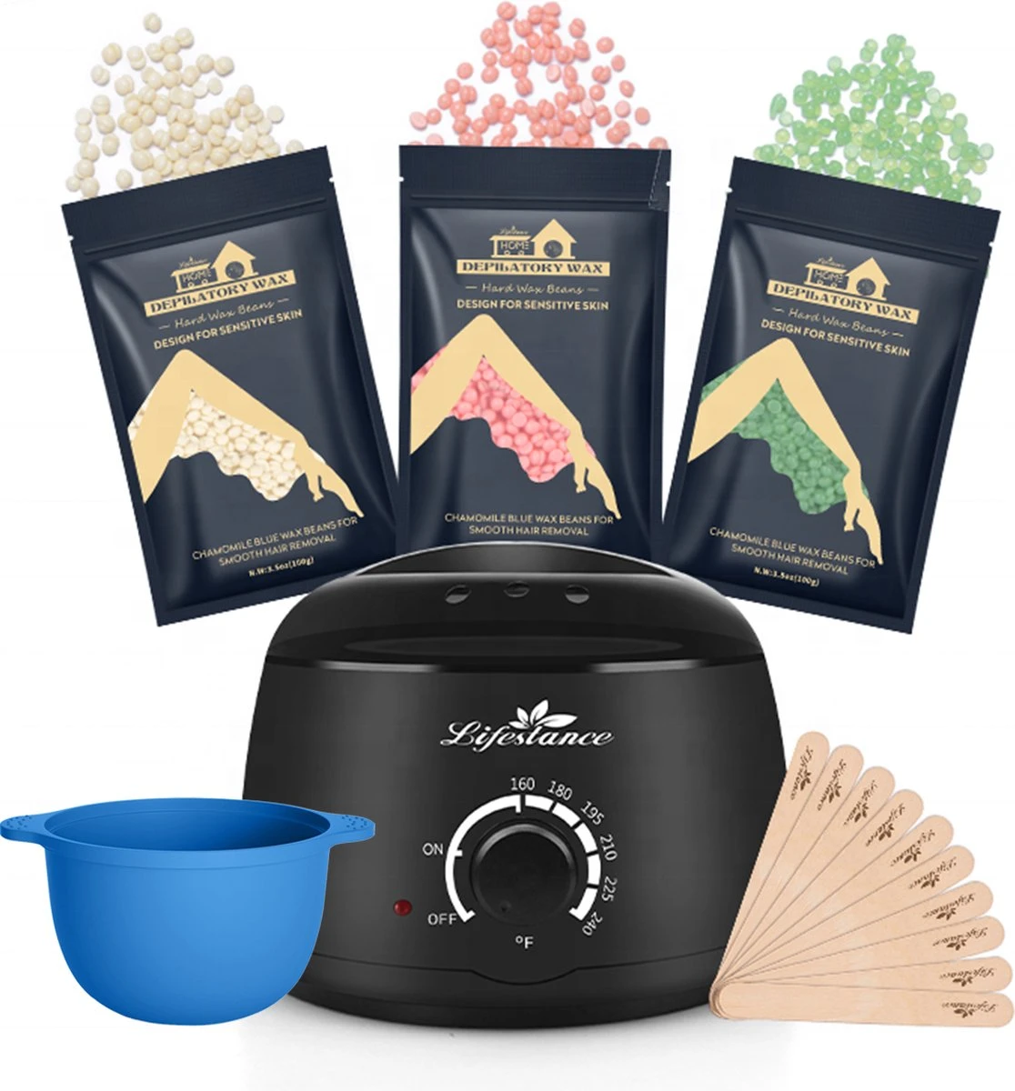 Lifestance Wax Kit - Wax Apparaat - Wax Beans - Wax Heater - Parels - Spatels - Ontharen - Waxen - Harsen - Moederdag Cadeautje - Zwart 3 Lifestance Wax Kit - Wax Apparaat - Wax Beans - Wax Heater - Parels - Spatels - Ontharen - Waxen - Harsen - Moederdag Cadeautje - Zwart