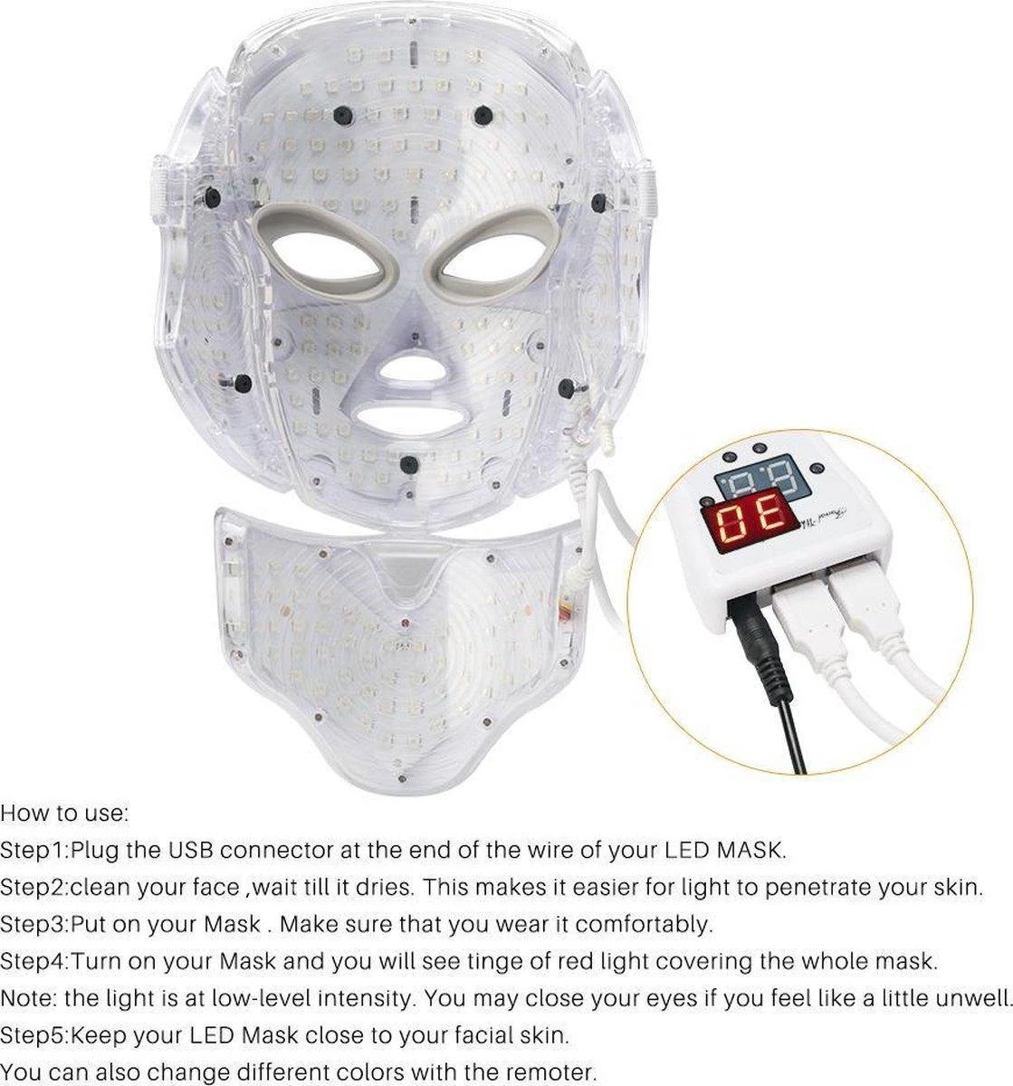 JTEX® - Professioneel LED Masker - Gezichtsmasker - Face Mask - Lichttherapie - 7 Soorten Behandelingen - Anti Rimpel - Anti Acne Huidverzorging - Skin Cleaner - Masker - Anti Aging Mask - Gezichtsbehandeling - New Generation - LED Masker 5 JTEX® - Professioneel LED Masker - Gezichtsmasker - Face Mask - Lichttherapie - 7 Soorten Behandelingen - Anti Rimpel - Anti Acne Huidverzorging - Skin Cleaner - Masker - Anti Aging Mask - Gezichtsbehandeling - New Generation - LED Masker - Afbeelding 3