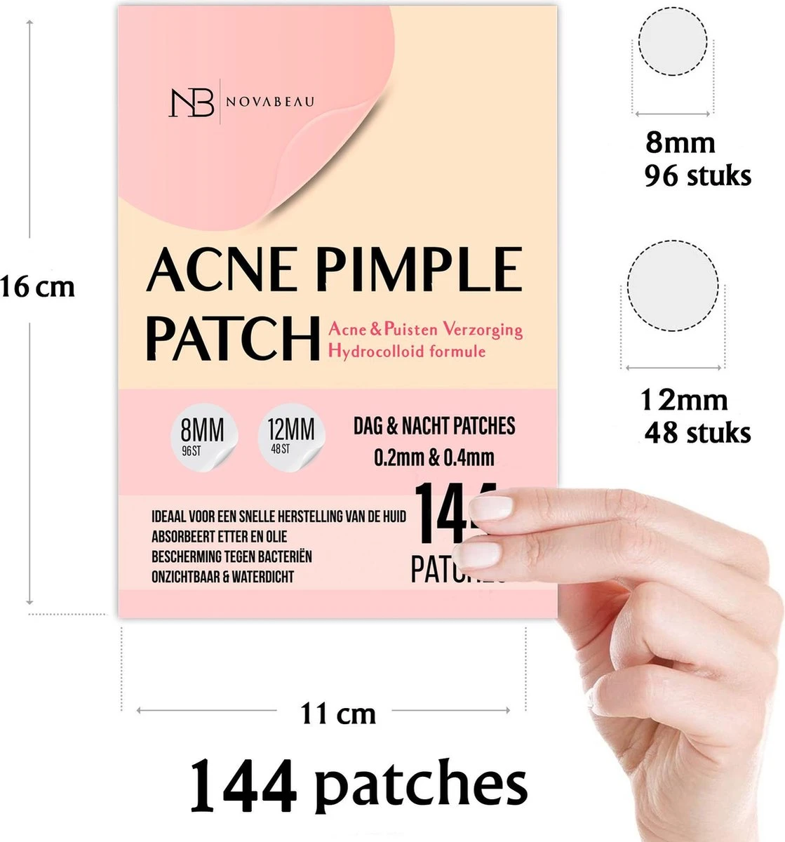 Acne Patches Voor Dag En Nacht - Puisten Verwijderaar - Huidreiniger - 144 Stuks In 2 Formaten - Pukkel Pleister - Pimple Patch Die Onzuiverheden Absorbeert - Acneverzorging 4 Acne Patches Voor Dag En Nacht - Puisten Verwijderaar - Huidreiniger - 144 Stuks In 2 Formaten - Pukkel Pleister - Pimple Patch Die Onzuiverheden Absorbeert - Acneverzorging - Afbeelding 2