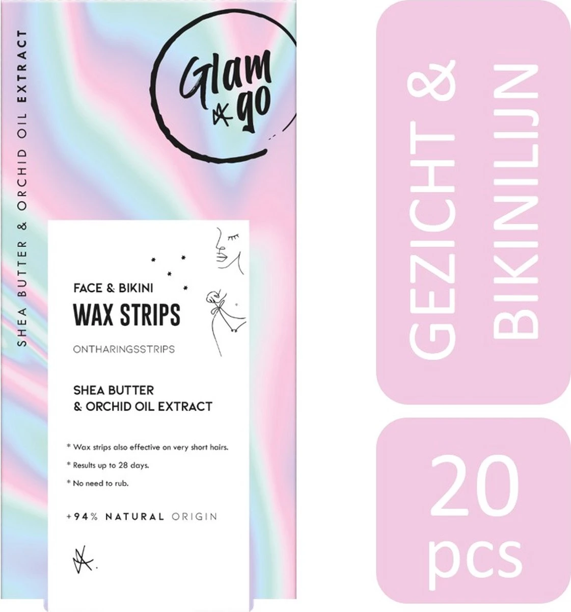 Glam & Go Wax Strips - Voor Gezicht En Bikinilijn - Ontharing - Face & Bikini - 20 Stuks 3 Glam & Go Wax Strips - Voor Gezicht En Bikinilijn - Ontharing - Face & Bikini - 20 Stuks