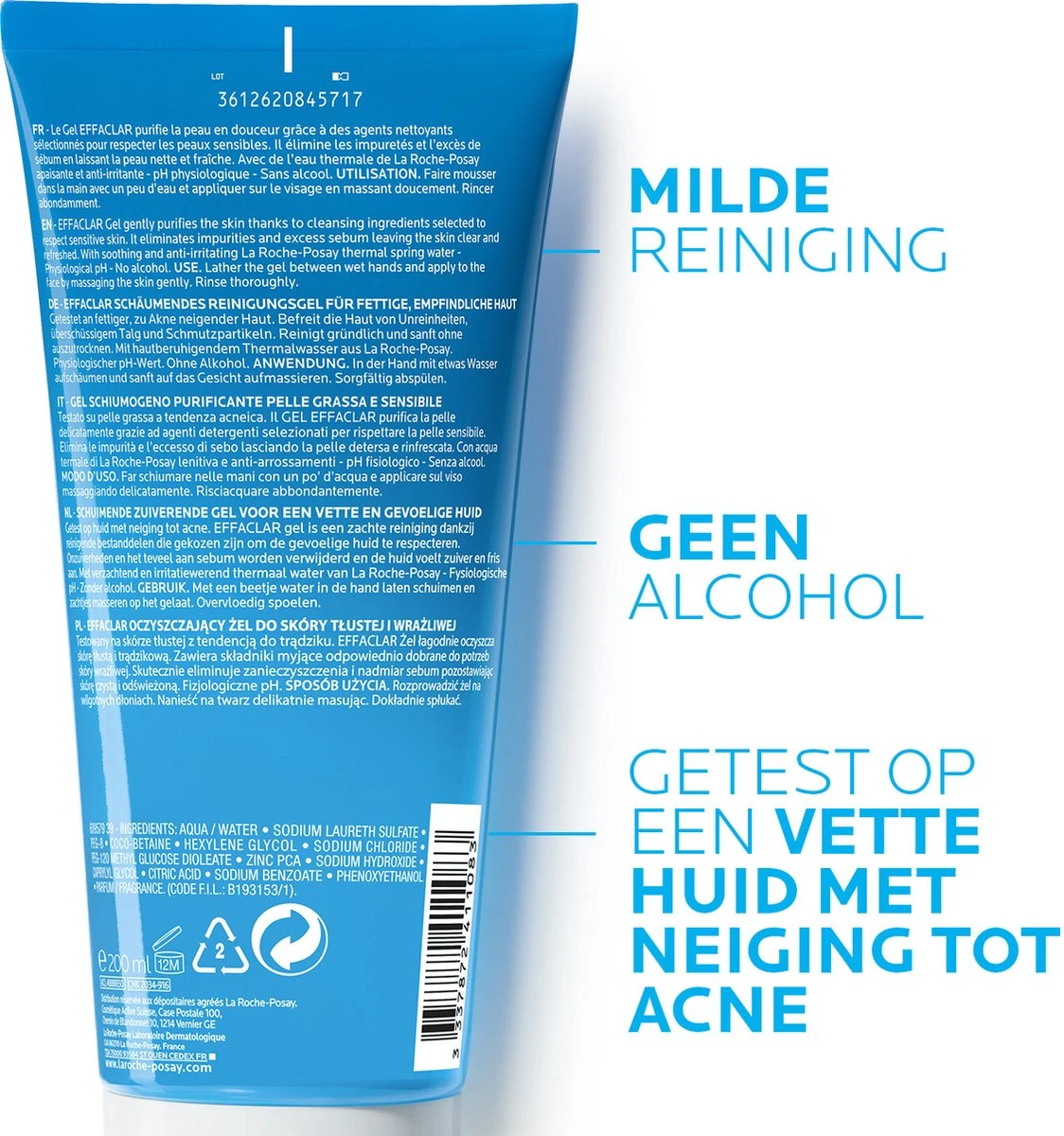 La Roche-Posay Effaclar Zuiverende Gel - 200ml - Onzuivere Huid 8 La Roche-Posay Effaclar Zuiverende Gel - 200ml - Onzuivere Huid - Afbeelding 6