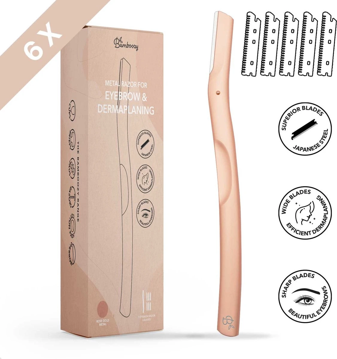 Bamboozy Metalen Dermaplaning 6x Wenkbrauw Scheermesje Mesje Van Metaal - Scheermes Gezicht Intieme Streek - Wenkbrauw Trimmer Epileren Eyebrow Razor 3 Bamboozy Metalen Dermaplaning 6x Wenkbrauw Scheermesje Mesje Van Metaal - Scheermes Gezicht Intieme Streek - Wenkbrauw Trimmer Epileren Eyebrow Razor