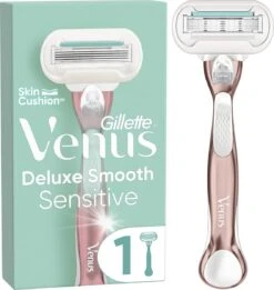 Gillette Venus Deluxe Smooth Sensitive - Scheersysteem Voor Vrouwen - RoseGold - 1 Handvat - 1 Navulmesje - 1 Scheermesje