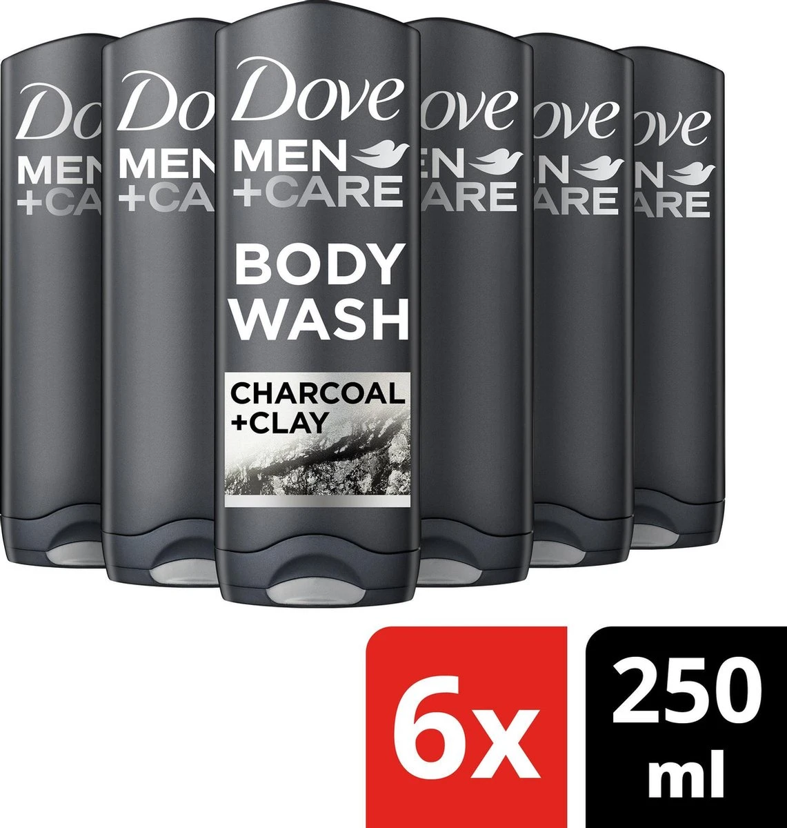Dove Men+Care Douchegel Man Charcoal & Clay - 6 X 250 Ml - Voordeelverpakking 4 Dove Men+Care Douchegel Man Charcoal & Clay - 6 X 250 Ml - Voordeelverpakking - Afbeelding 2