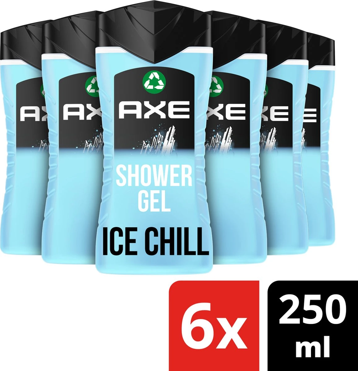 Axe Ice Chill 3-in-1 Douchegel - 6 X 250 Ml - Voordeelverpakking 3 Axe Ice Chill 3-in-1 Douchegel - 6 X 250 Ml - Voordeelverpakking