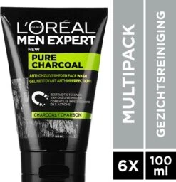 L’Oréal Paris Men Expert Pure Charcoal Gezichtsreiniging - 6 X 100 Ml - Voordeelverpakking -Lichaamsverzorging Winkel 1158x1200 3