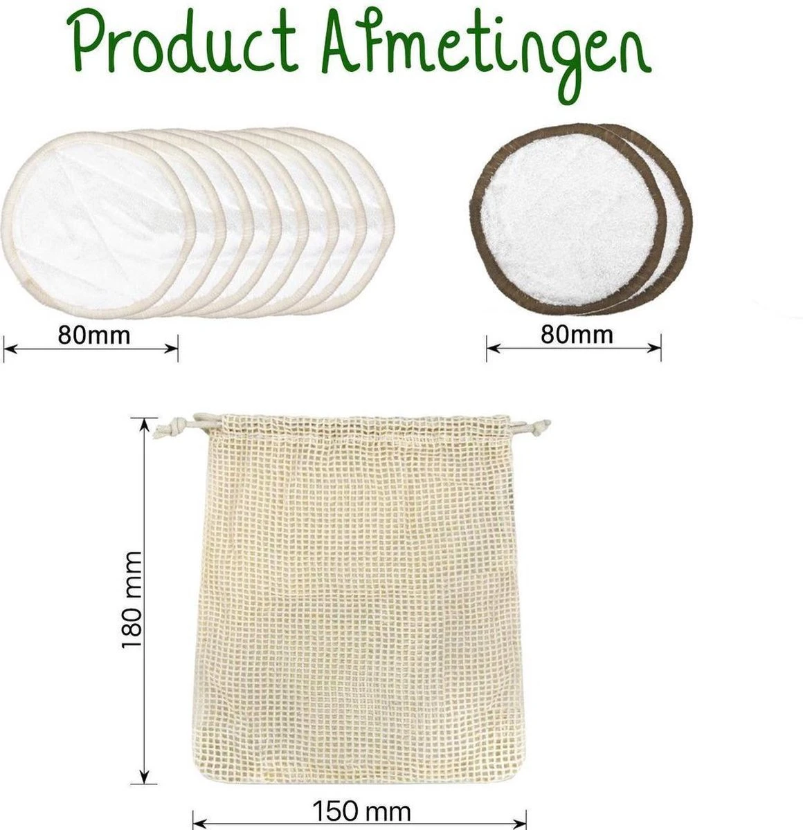Wasbare Wattenschijfjes 10 Bamboe Wattenschijfjes - Herbruikbare Wattenschijfjes - Make Up Pads Zoogcompressen Zero Waste 11 Wasbare Wattenschijfjes 10 Bamboe Wattenschijfjes - Herbruikbare Wattenschijfjes - Make Up Pads Zoogcompressen Zero Waste - Afbeelding 9