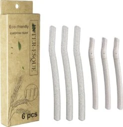 INTER-ESQUE Wenkbrauw Mesje - Eyebrow Razor - Dermaplaning - Scheermesjes Gezicht - Wenkbrauw Scheermesje Van Tarwestro - 6 Stuks 3x Groot + 3x Klein