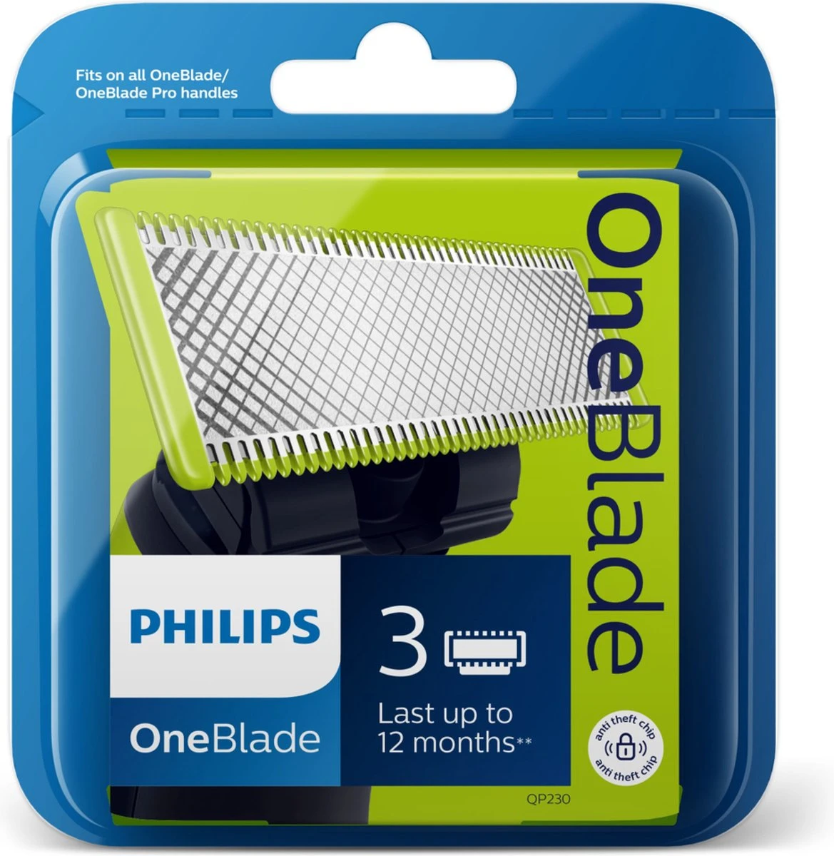 Philips OneBlade Original Blade QP230/50 - Vervangmesjes - 3 Stuks 5 Philips OneBlade Original Blade QP230/50 - Vervangmesjes - 3 Stuks - Afbeelding 3