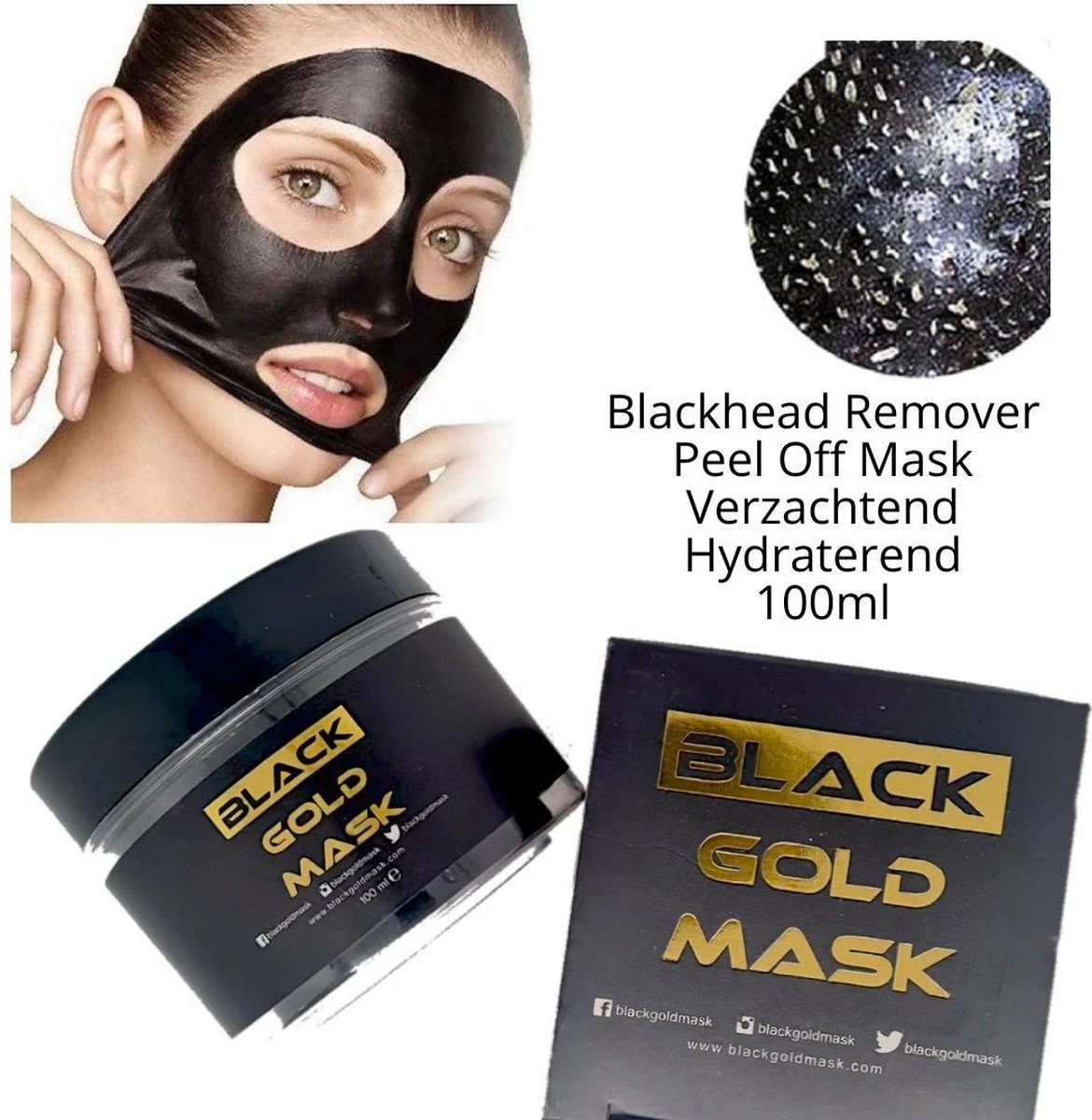 Black Gold Peel Off Masker - Gezichtsmasker - Blackhead Remover Mask 100ML - Tegen Mee Eters En Acne 5 Black Gold Peel Off Masker - Gezichtsmasker - Blackhead Remover Mask 100ML - Tegen Mee Eters En Acne - Afbeelding 3