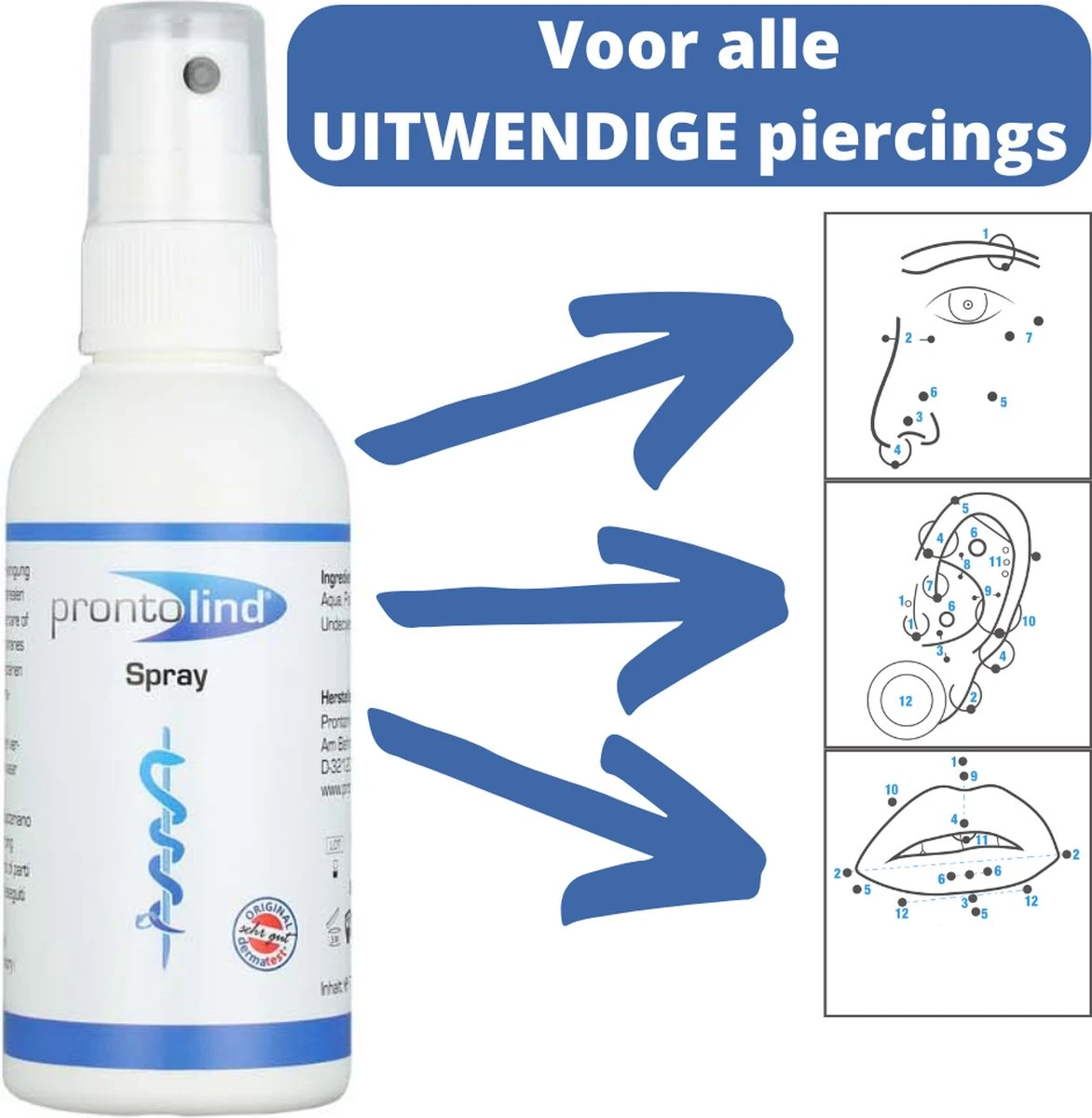 Prontolind Piercing Spray - 75ml - Piercing Aftercare - Piercing Nazorg - Sterilon - Piercing Verzorging 5 Prontolind Piercing Spray - 75ml - Piercing Aftercare - Piercing Nazorg - Sterilon - Piercing Verzorging - Afbeelding 3