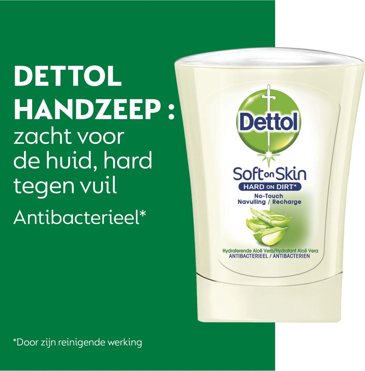 Dettol - Automatische Zeepdispenser No Touch & 3x250ml Handzeep No Touch Navulling - Aloe Vera 5 Dettol - Automatische Zeepdispenser No Touch & 3x250ml Handzeep No Touch Navulling - Aloe Vera - Afbeelding 3