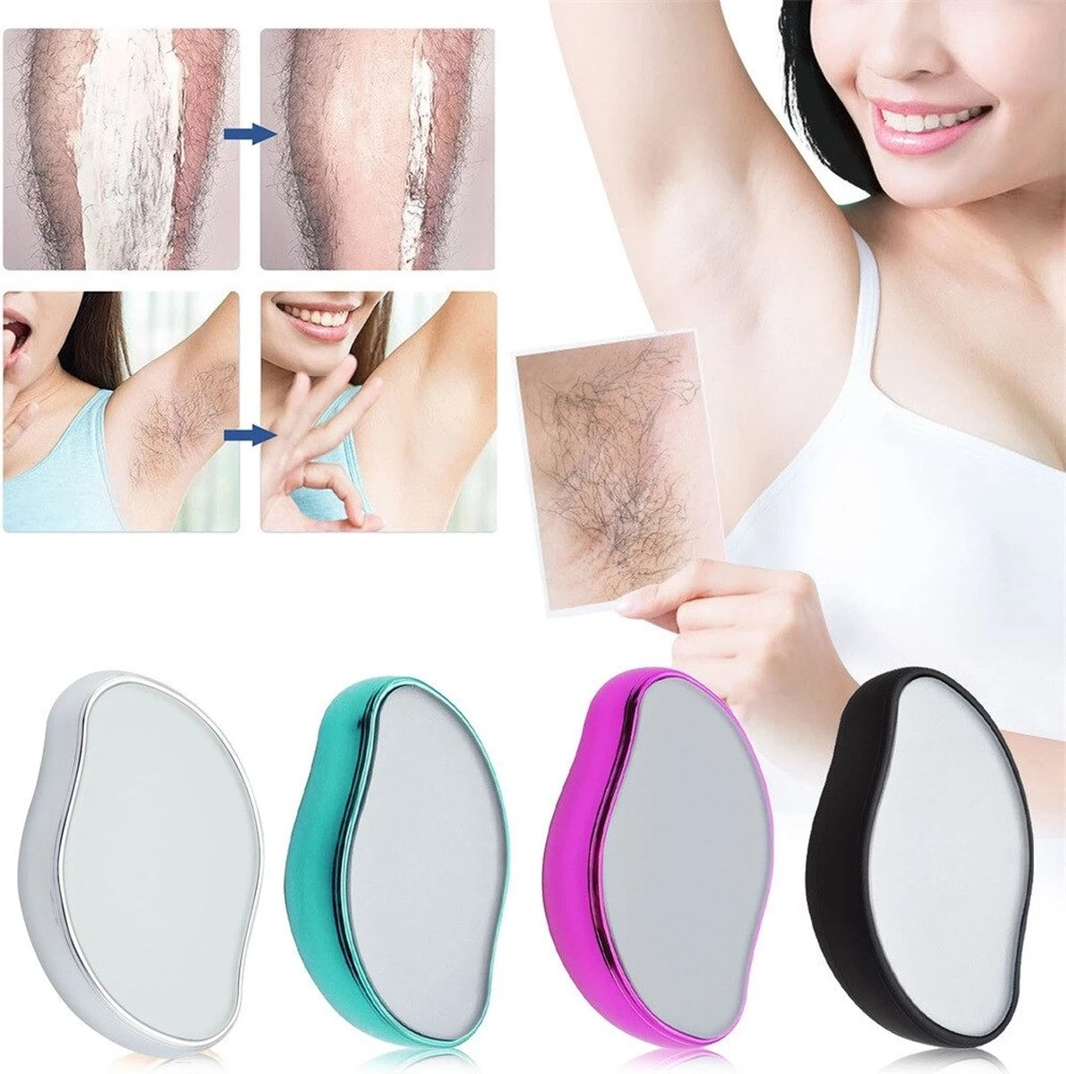 Crystal Hair Removal - Kristalpad Als Haarverwijderaar Voor Mannen/vrouwen - Ladyshaves - Bodygroomer - Wit 5 Crystal Hair Removal - Kristalpad Als Haarverwijderaar Voor Mannen/vrouwen - Ladyshaves - Bodygroomer - Wit - Afbeelding 3