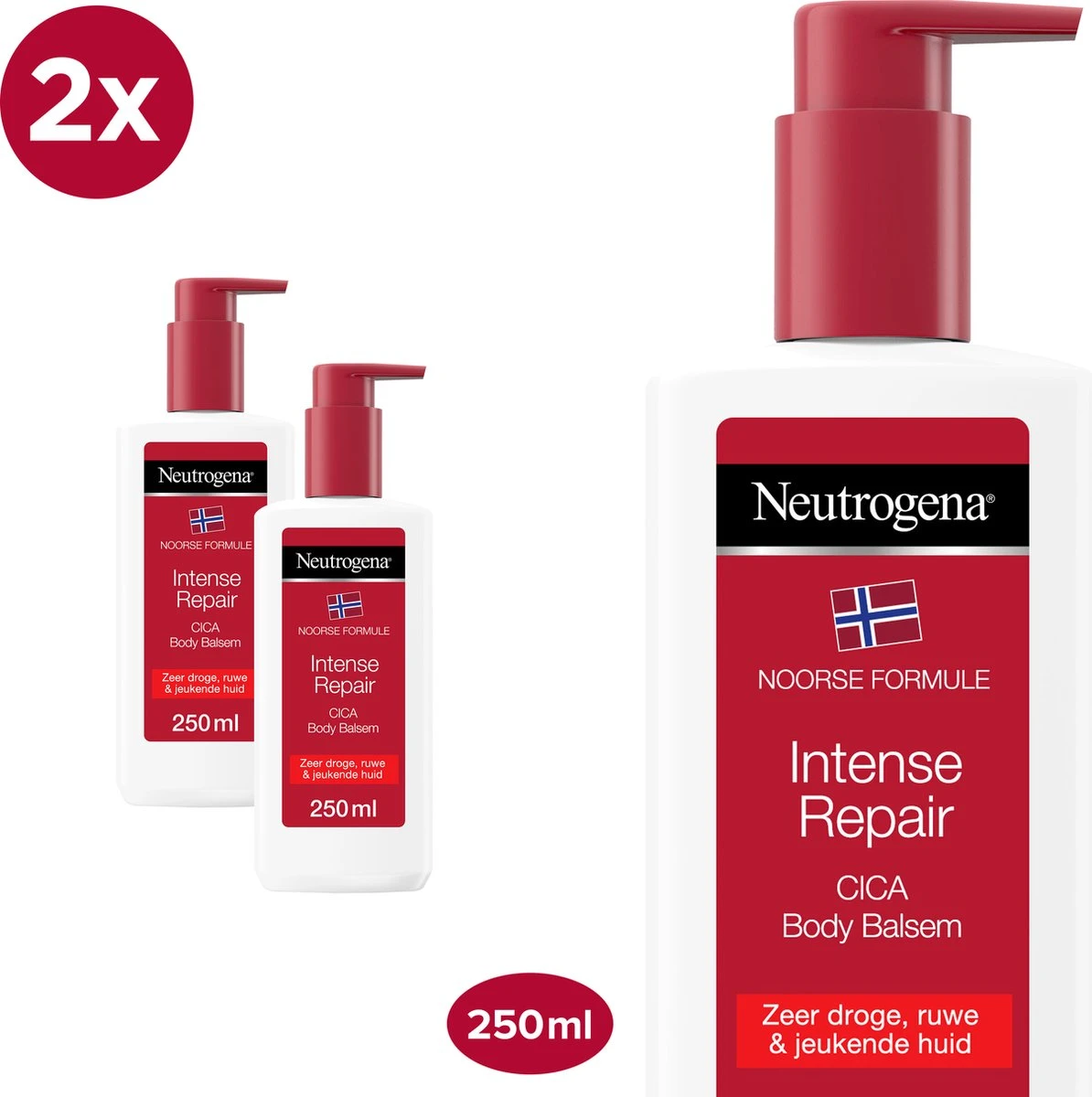 Neutrogena Intense Repair, Intensief Herstellende CICA Body Balsem, Noorse Formule, Hydraterende Bodylotion Voor De Zeer Droge, Ruwe En Jeukende Huid 2 X 250 Ml 3 Neutrogena Intense Repair, Intensief Herstellende CICA Body Balsem, Noorse Formule, Hydraterende Bodylotion Voor De Zeer Droge, Ruwe En Jeukende Huid 2 X 250 Ml