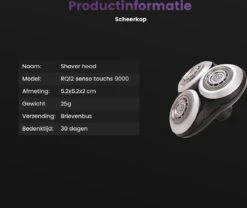 Scheerkop Geschikt Voor Philips SensoTouch S9000 – RQ12/70 RQ12/50 SH90 – Scheerkoppen – Scheermesjes – Scheerhoofd – Zwart -Lichaamsverzorging Winkel 1200x1012