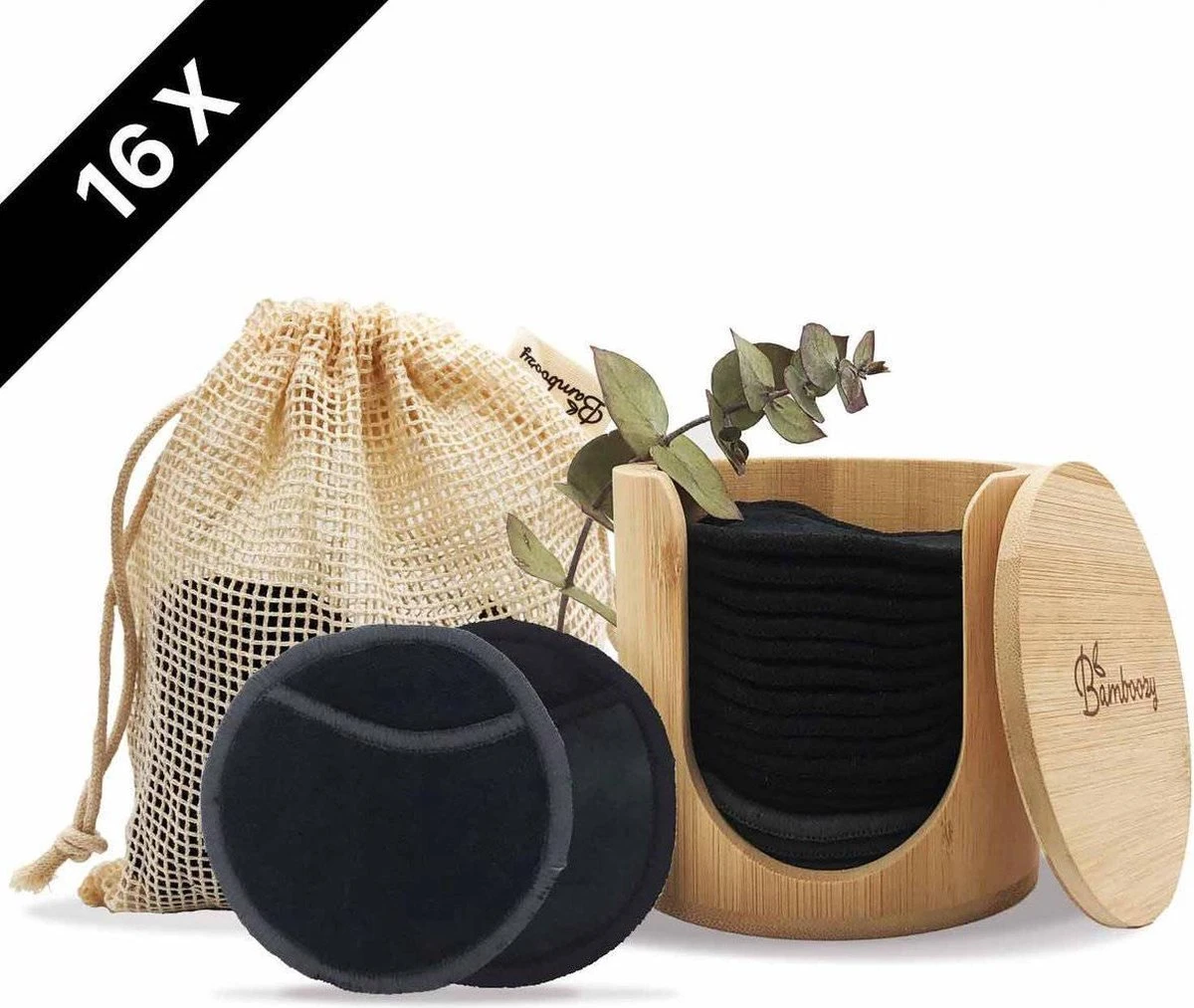 Bamboozy 16 Zwarte Herbruikbare Wattenschijfjes + Bamboe Houder 12x Dagelijks 4x Scrub 4 Laags Wasbare Wattenschijfjes Zero Waste 3 Bamboozy 16 Zwarte Herbruikbare Wattenschijfjes + Bamboe Houder 12x Dagelijks 4x Scrub 4 Laags Wasbare Wattenschijfjes Zero Waste