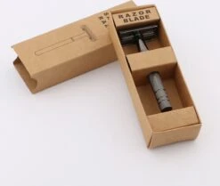 Safety Razor Scheermes + 20 Scheermesjes - Aluminium - Antraciet - Double Blade -Lichaamsverzorging Winkel 1200x1013 2