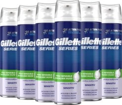 Gillette® Gillette Scheerschuim Mannen Voor Gevoelige Huid - 6x250ml Voordeelverpakking