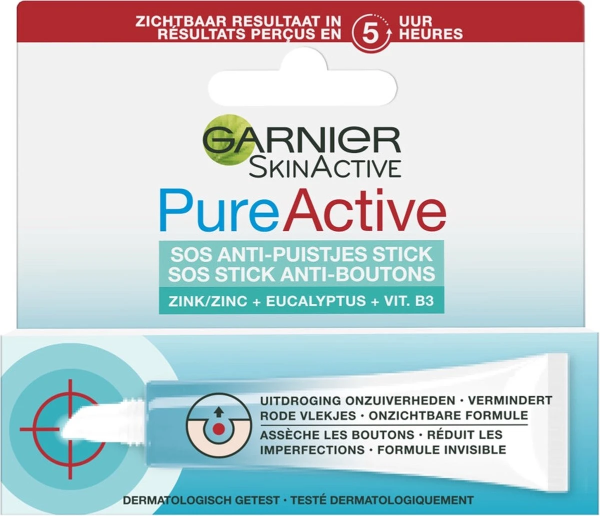 Garnier Skinactive Face SOS Anti-Puistjes Stick - 10 Ml - Tegen Puistjes, Onzuiverheden En Rode Vlekjes 3 Garnier Skinactive Face SOS Anti-Puistjes Stick - 10 Ml - Tegen Puistjes, Onzuiverheden En Rode Vlekjes