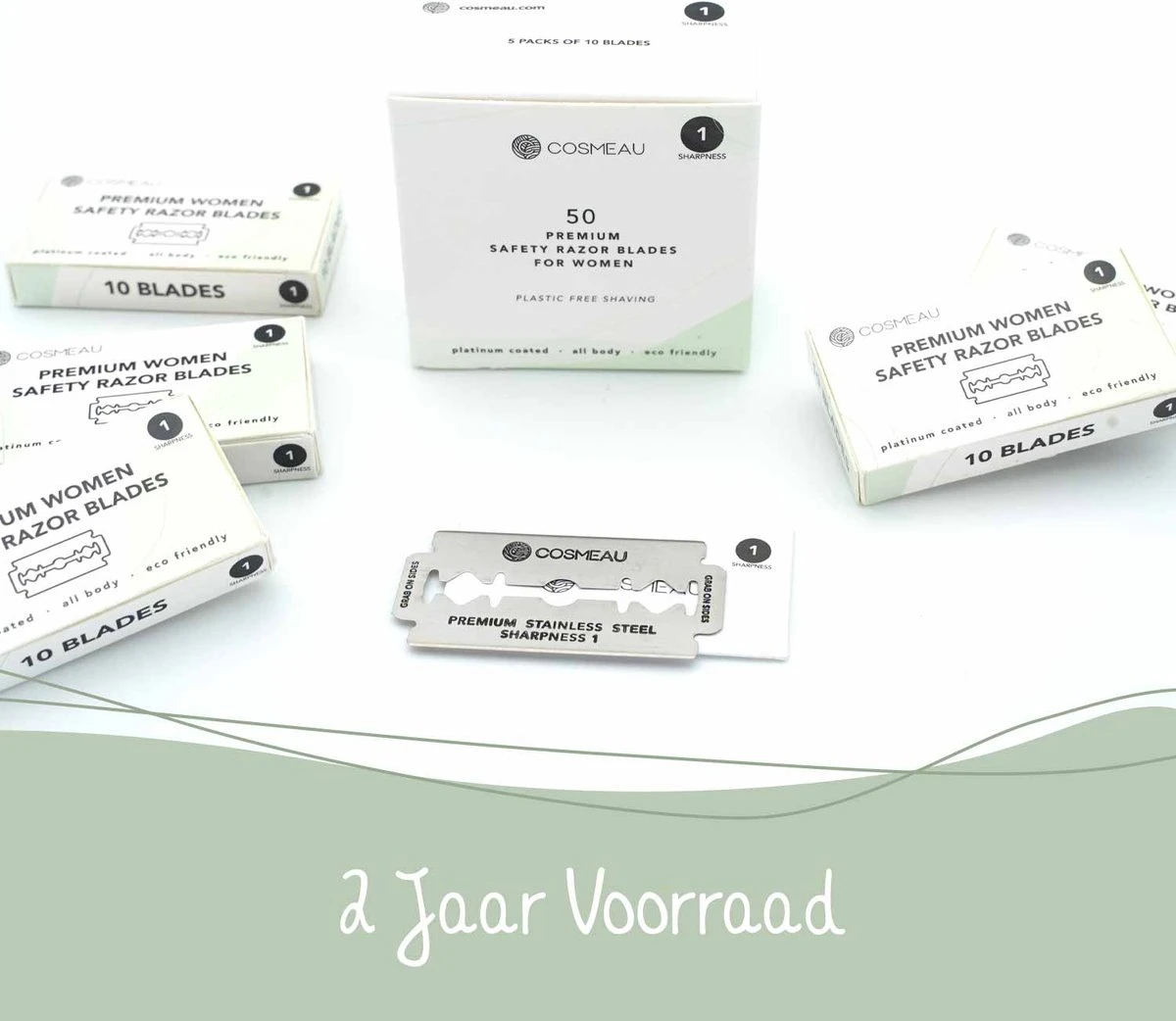 Cosmeau Safety Razor Blades Voor Vrouwen Alle Lichaamsdelen - 50 Stuks Safety Razor Scheermesjes Mesjes Voor Bamboozy Safety Razors - Platinum - Zero Waste 4 Cosmeau Safety Razor Blades Voor Vrouwen Alle Lichaamsdelen - 50 Stuks Safety Razor Scheermesjes Mesjes Voor Bamboozy Safety Razors - Platinum - Zero Waste - Afbeelding 2