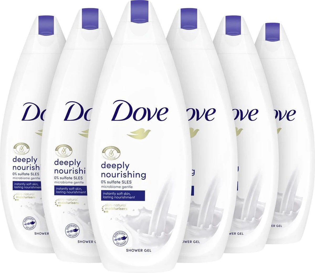 Dove Douchegel Deeply Nourishing - 6 X 225 Ml - Voordeelverpakking 3 Dove Douchegel Deeply Nourishing - 6 X 225 Ml - Voordeelverpakking