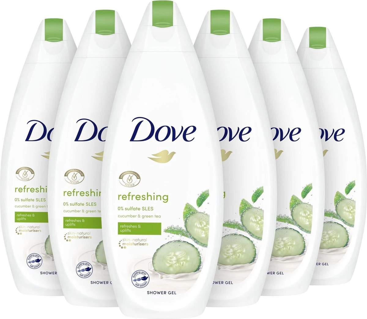 Dove Douchegel Go Fresh Refreshing - 6 X 250 Ml - Voordeelverpakking 3 Dove Douchegel Go Fresh Refreshing - 6 X 250 Ml - Voordeelverpakking