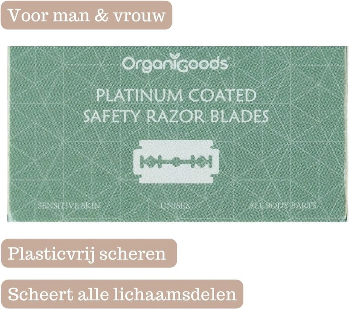 OrganiGoods Safety Razor Blades - 50 Stuks - Mesjes - Platinum Scheermesjes - Navulling Mesjes - Alle Lichaamsdelen - Double Edge Blade Scheermes - Zero Waste 12 OrganiGoods Safety Razor Blades - 50 Stuks - Mesjes - Platinum Scheermesjes - Navulling Mesjes - Alle Lichaamsdelen - Double Edge Blade Scheermes - Zero Waste - Afbeelding 10