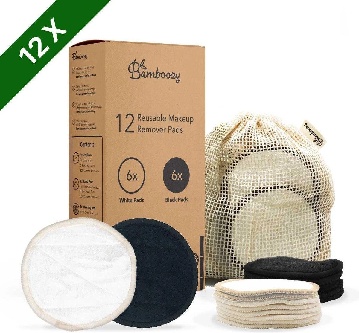 Bamboozy 12 Zwart + Wit Wasbare Wattenschijfjes Herbruikbare Wattenschijfjes Zero Waste Duurzame Bamboe 3 Bamboozy 12 Zwart + Wit Wasbare Wattenschijfjes Herbruikbare Wattenschijfjes Zero Waste Duurzame Bamboe