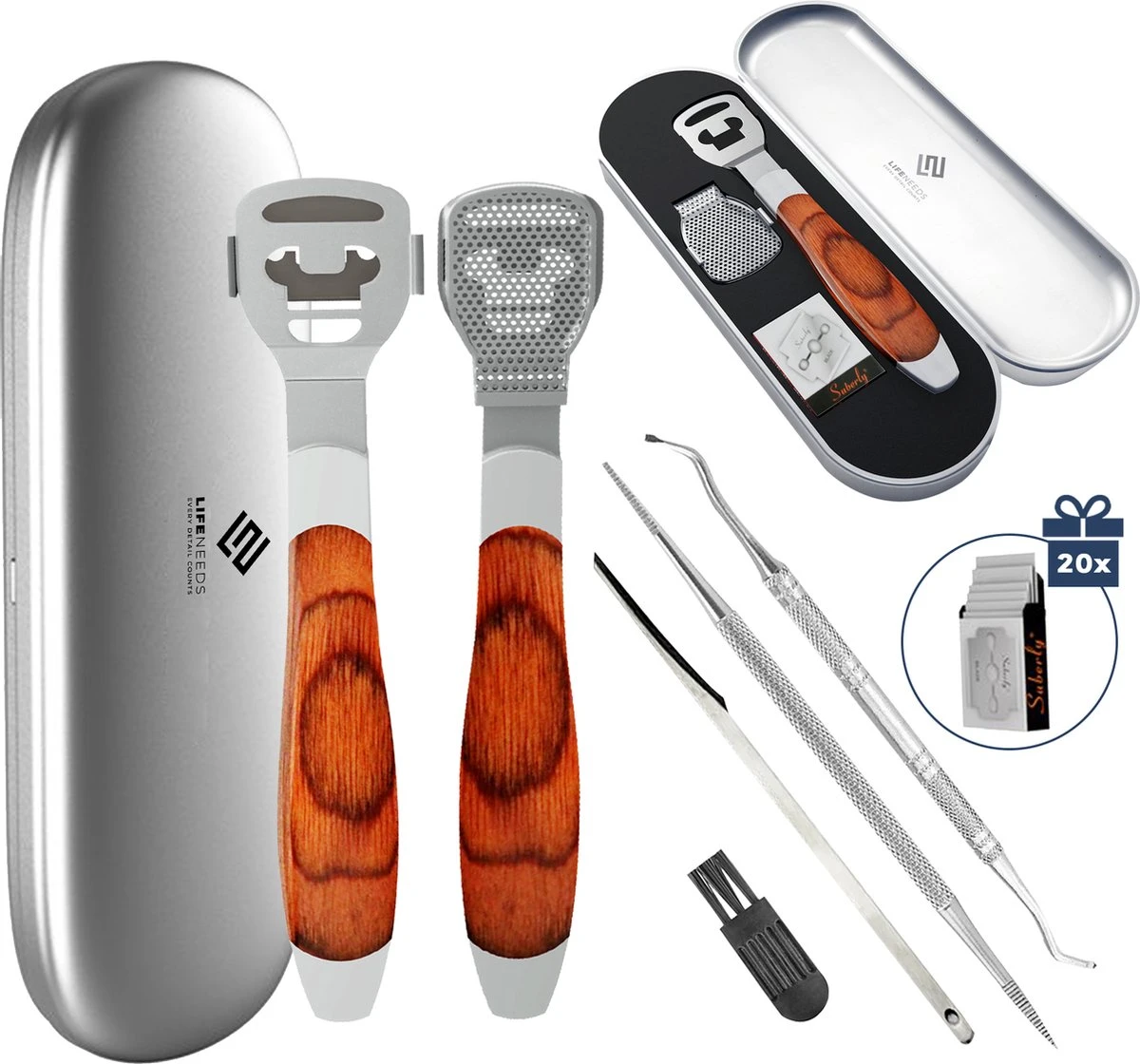 Pedicureset Professioneel - Pedicure Eeltmesjes - Eelt Verwijderaar Pedicure Set - Eeltverwijderaar Voetvijl - Eeltschraper - Eeltschaaf - Eeltrasp 2 Pedicureset Professioneel - Pedicure Eeltmesjes - Eelt Verwijderaar Pedicure Set - Eeltverwijderaar Voetvijl - Eeltschraper - Eeltschaaf - Eeltrasp