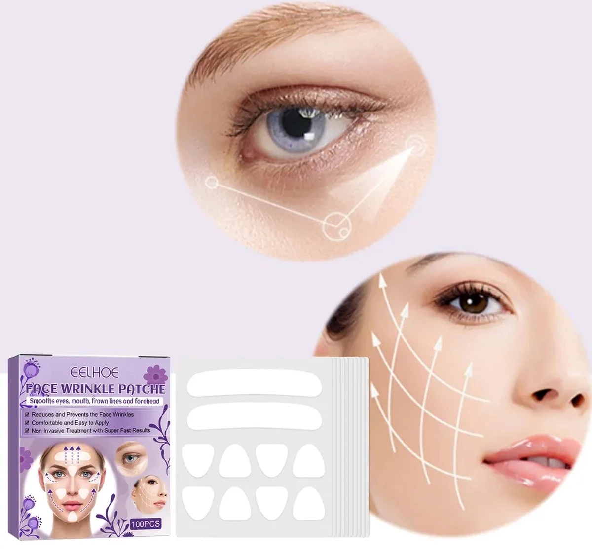 Anti Rimpel Pads - 100 Stuks! - Anti-rimpel Pads Gezicht - Anti Rimpel Pleisters - Anti Rimpel - Rimpel Verwijderaar - Facelift Apparaat - Facelift Tape - Facelift Masker 3 Anti Rimpel Pads - 100 Stuks! - Anti-rimpel Pads Gezicht - Anti Rimpel Pleisters - Anti Rimpel - Rimpel Verwijderaar - Facelift Apparaat - Facelift Tape - Facelift Masker