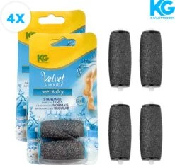 Voor Scholl 4X Voetvijl - Navulling Velvet Smooth - Extra Grof - 2+2=4Stuks - Geschikt Voor Scholl Velvet Voetvijl